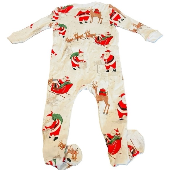 POTTERY BARN HOLIDAY HERITAGE SANTA ORGANIC NURSERY PAJAMA ONSIE SIZE 3-6M NWT - Picture 2 of 8
